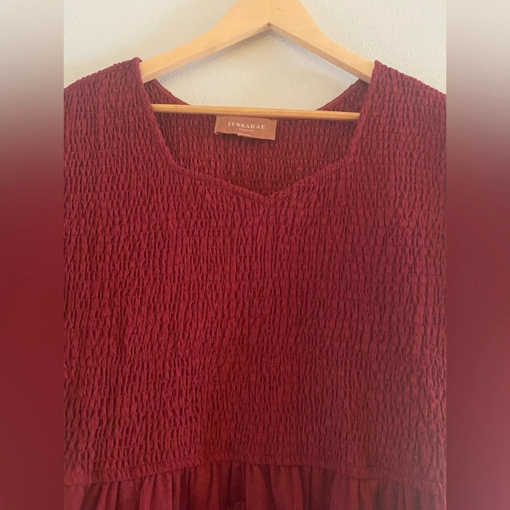 NWOT JESSAKAE Women's Daphne Dress, Burgundy size 1XL - Picture 7 of 16
